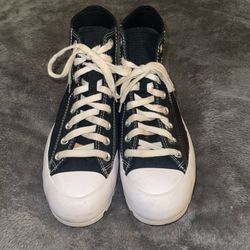 Converse Sz 8.5 Chuck Taylor All Star Lugged 2.0 High Top Platform Black Womens