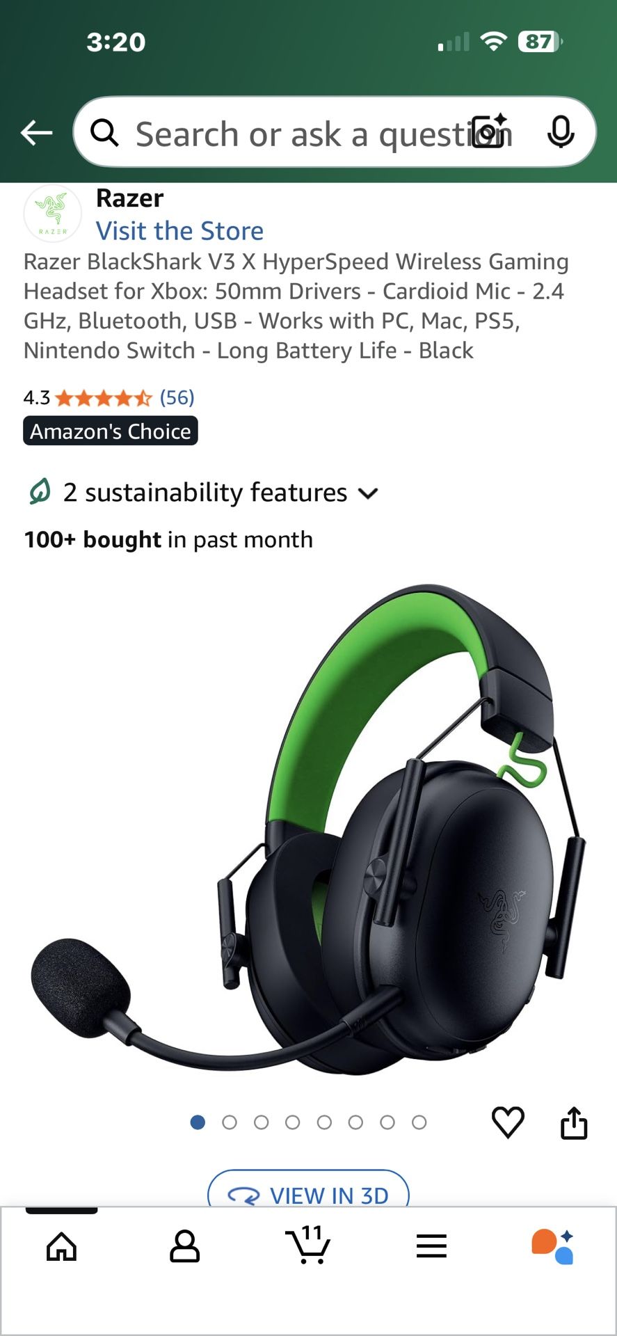 Razer BlackShark V3 X HyperSpeed Wireless Gaming Headset for Xbox