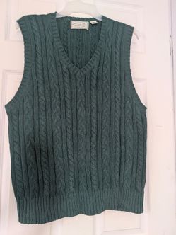 American Eagle Green Cable-Knit V-Neck Sweater Vest Size XL