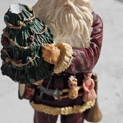 Vintage Santa w/Tree & Presents Figurine 