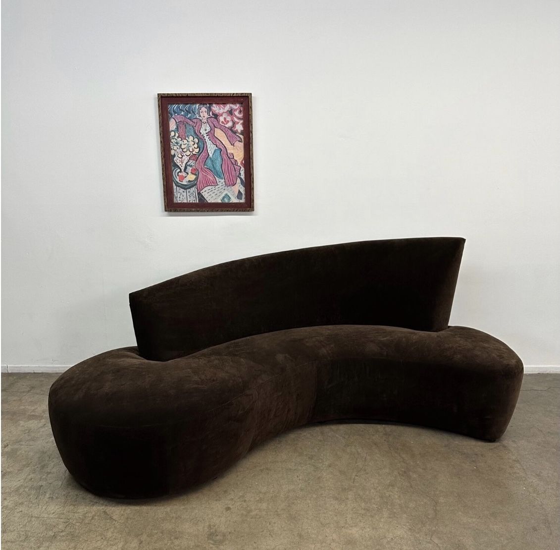 BROWN CURVED SOFA