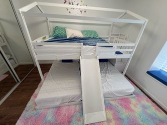 Triple House Bunk Bed with Slide