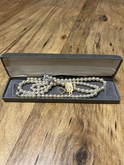 Rare 1940s JCPenney Pearl Necklace - Original Box & Tag