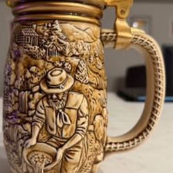 Avon 1987 The Gold Rush Stein Handcrafted in Brazil Limited Edition 119066