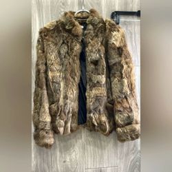Made In Korea Designer Rabbit Brown Fur Coat Jacket Teddy Small