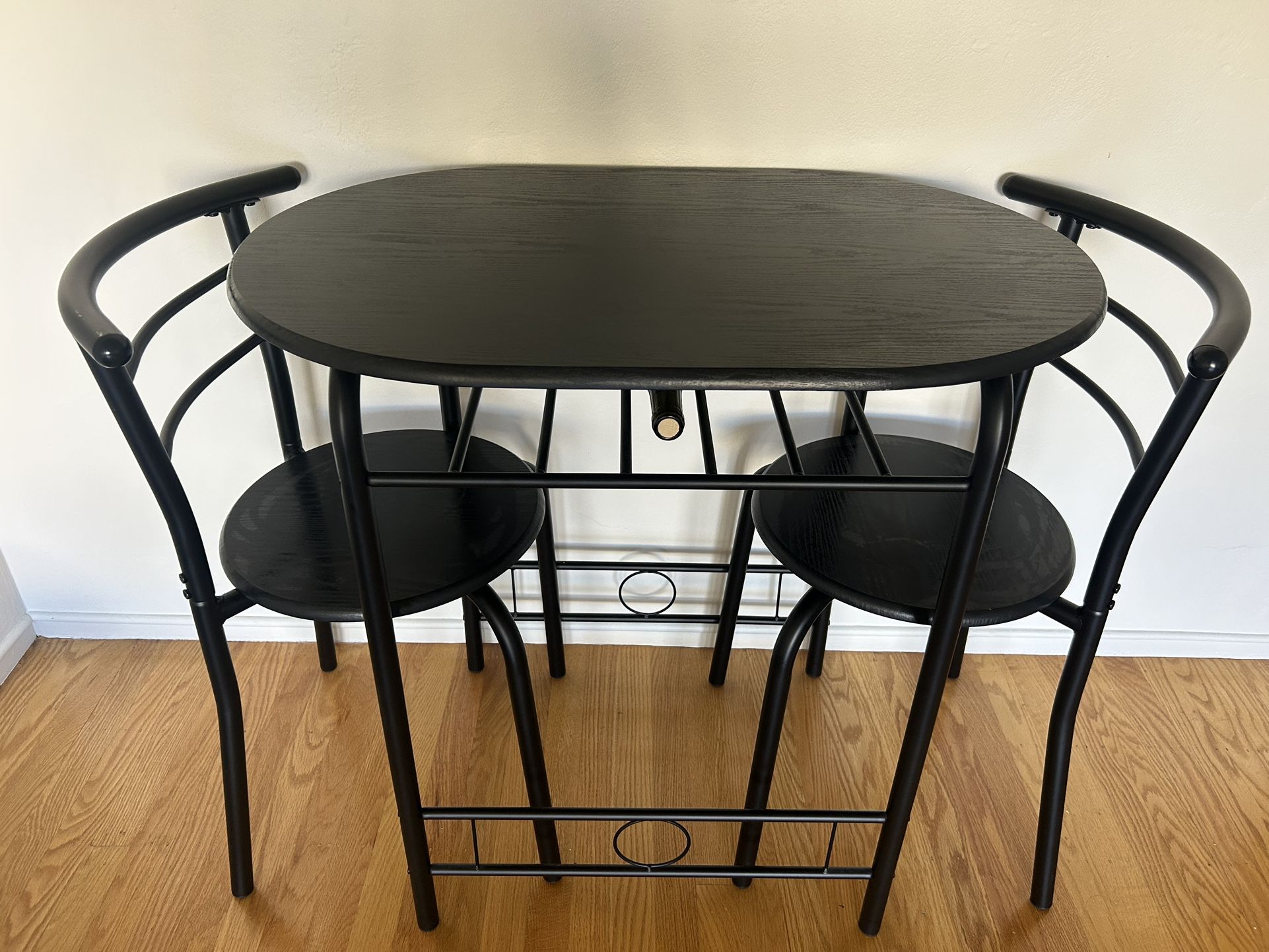 Black Dining Table w/ Wine Rack