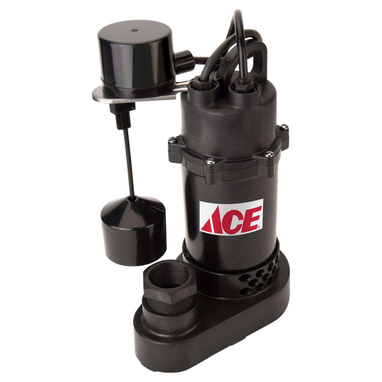  Ace 1/3 HP 3600 gph Aluminum Vertical Float Switch AC Sump Pump