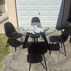 Glass Dining Table Set