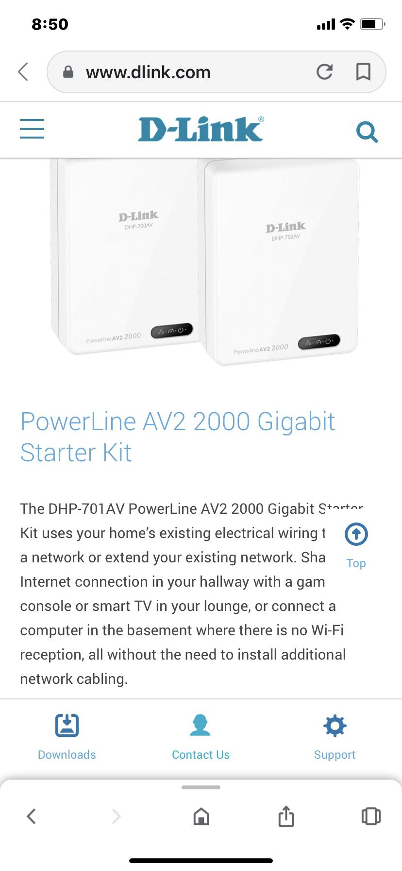 WiFi extender vía home wiring D-Link Av2 2000
