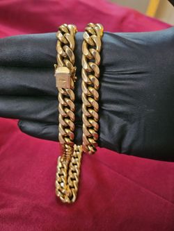 10k solid gold Miami Cuban link chain 10mm