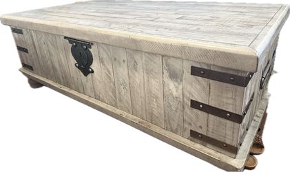 Rustic Wood Storage Trunk Coffee Table **MUST SELL ASAP**