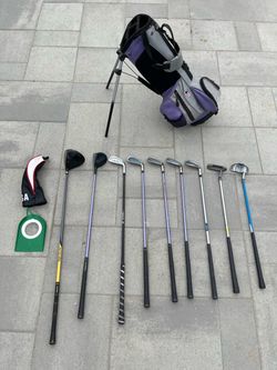 A set of children's golf clubs
