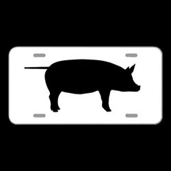 License Plate Novelty Car Front Walk Walking Standing Pig Animal