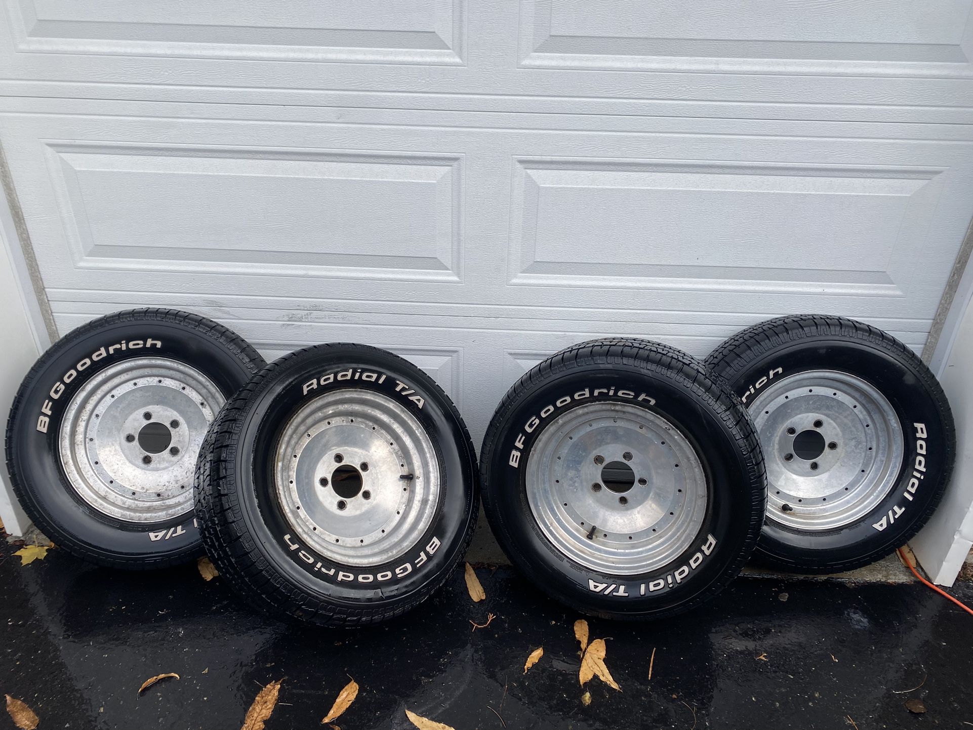 Set Of 4 BF Goodrich Tires 15” Unilug Aluminum Wheels ROLLERS for Sale