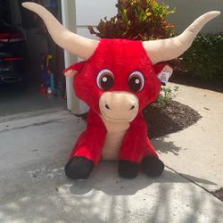 Large Red Bull Stuffed Animal