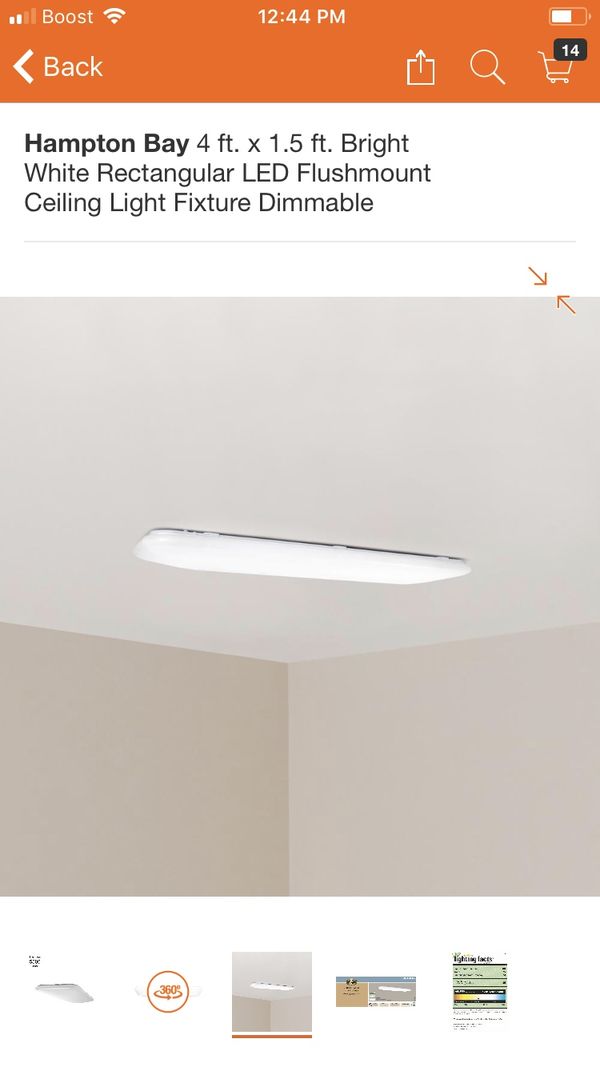Hampton Bay 4 Ft X 1 5 Bright White Rectangular Led Flushmount Open In The Appcontinue To Mobile Website