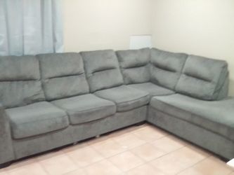 Gray Fabric Sectional Sofa