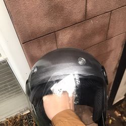 Silver Motorcycle Helmet