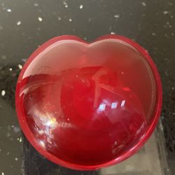 Glass Heart 2.5” Ruby Red Art Glass Paperweight 
