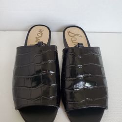 Sam Edelman Croc Embossed Peep Toe Mule