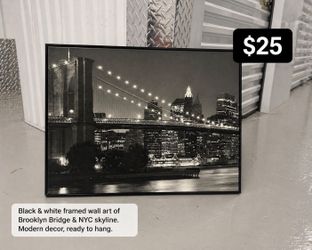 Cuadro decorativo Nueva York – Puente de Brooklyn en blanco y negro