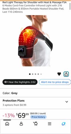 Red Light Therapy Heated Shoulder Wrap Pad