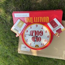 New In Box Old Gold Clock