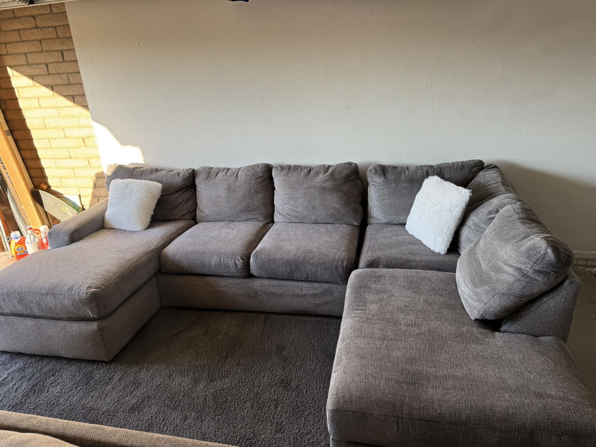 Gray Double Chaise Sectional Sofa Sala