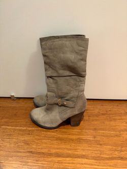 Aldo size 6 Gray Suede Mid-Calf Heeled Boots