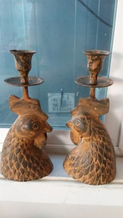 Antique iron candles holder