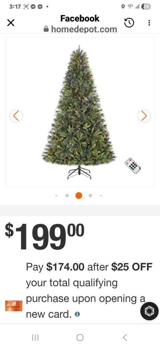 Home Accents Holiday
7.5 ft. Forest Pine LED Pre-Lit Artificial Christmas Tree T16