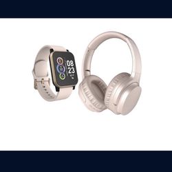 iTech Fusion 2 Unisex Pink Smart Watch with Wireless Cordless Headphone 900350B-40-P12 Bluetooth 