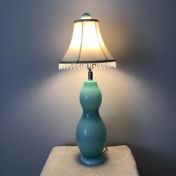 Vintage Blue Mint Turquoise Glass Lamp