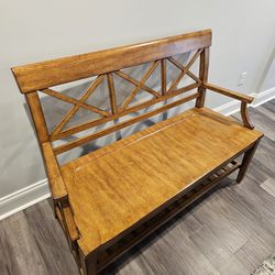 Wood Bench By Ethan Allen