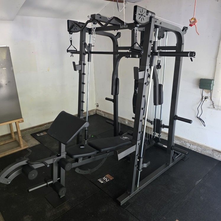 Smith Machine 2001 | Multi-Use Adj Bench | Gym Equipment | Fitness | Squat Rack | Excercise |🔴WEIGHTS AND BARBELL SOLD SEPARATELY 🔴 FREE DELIVERY 🚚