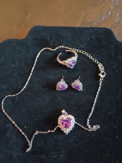 Stainless steel earrings ring and necklaces