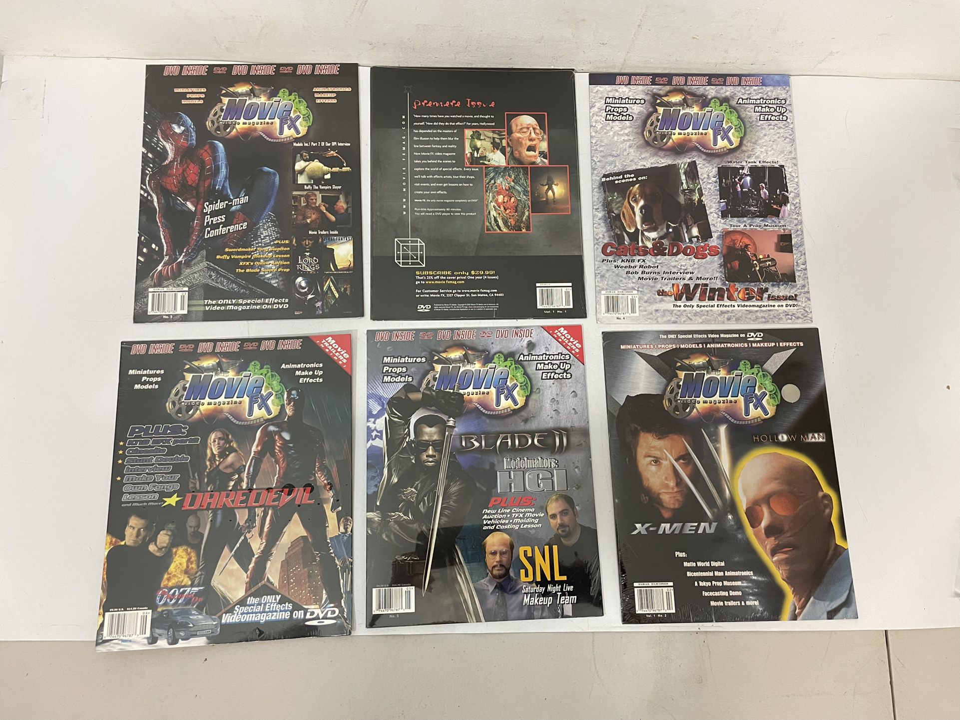 Sealed Movie Fx Video Magazine DVD Set ~ Volumes 1-6 ~ Spiderman, X-Men, SNL