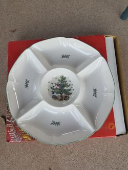 Christmas Tree Ceramic Divided Serving Tray