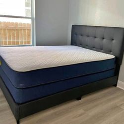 BRAND NEW BLACK KING SIZE BED WITH MATTRESS & BOX – $545!! QUEEN SIZE – ONLY $495!!
