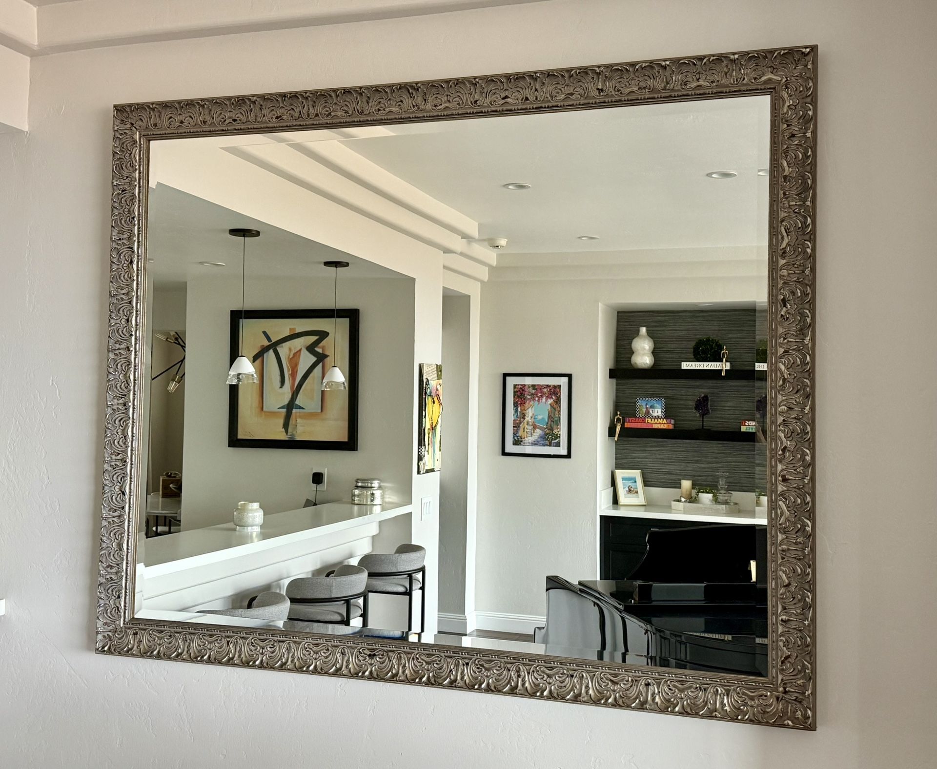 Large Custom Framed Beveled Mirror