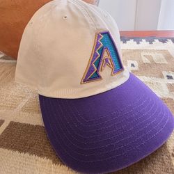 Arizona Diamondbacks '47 Brand White & Purple A Logo Adjustable Hat Cap NEW 
