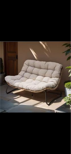 Outdoor Loveseat with Tufted Cushion