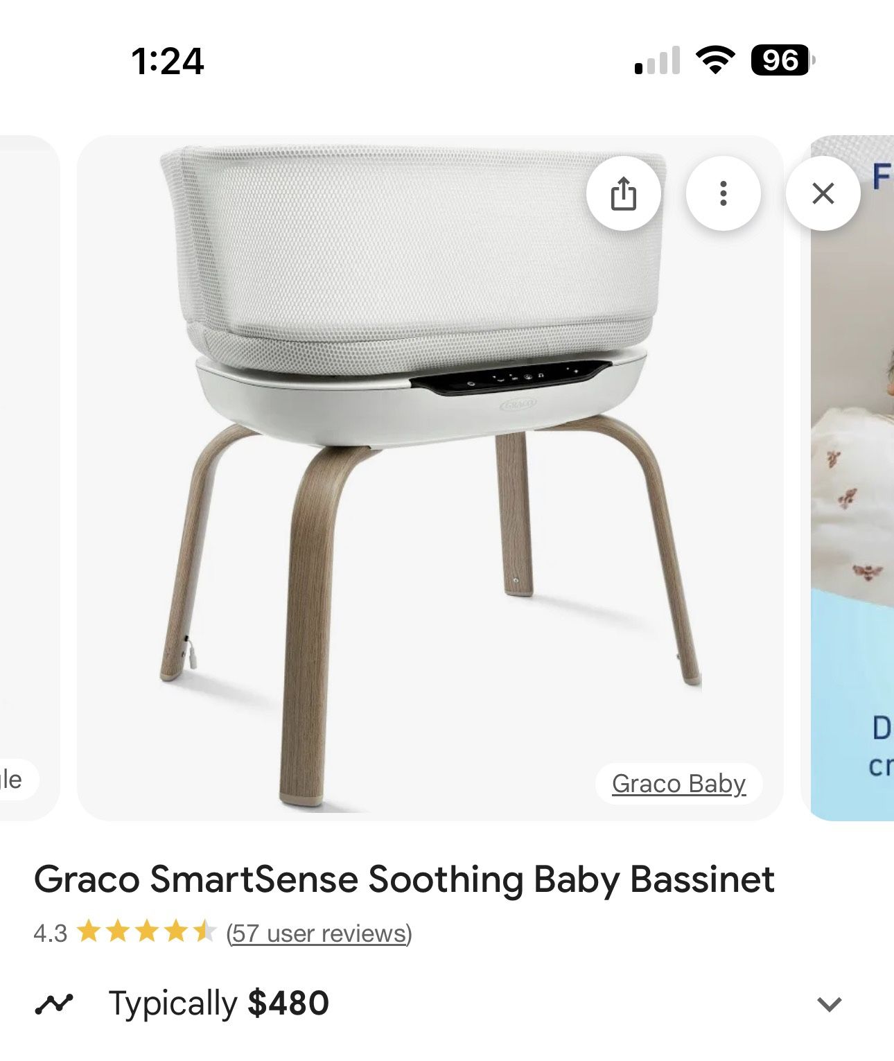 Graco Smart sense Soothing Baby bassinet