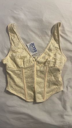 Yellow lace corset