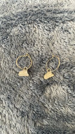 silver cowboy hat earrings 