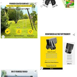 Swing Set Brackets 9.84" Swing Bracket A-Frame Construction Swing Set Hardware Iron Material with Black Powder Coated DIY Swing Set End Bracket Swing 