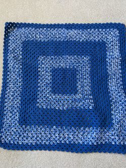 Hand crochet lap or baby blanket. Thick. 36 x 36. Machine wash acrylic. From smoke free, pet free, COVID free home. Public pick up only.