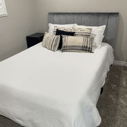 Grey Velvet Bed Frame