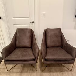 Modern Industrial Dark Gray Accent Chair Set 