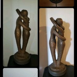 Vintage couple embrace Museums Wedding Rings Statue by Peter Lipman-Wulf 70/24in